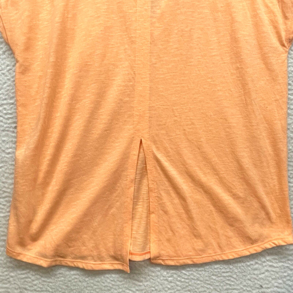 Lilly Pulitzer Shirt Womens Medium Orange Brodie Top Luxletic Melon Glow V Neck - Picture 6 of 11